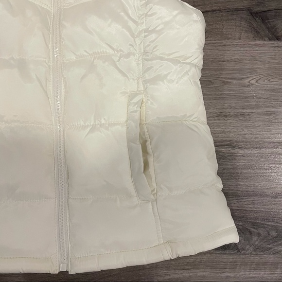 EUC OLD NAVY GIRLS WHITE PINK DEER LOGO PUFFY VEST XL - Picture 9 of 13